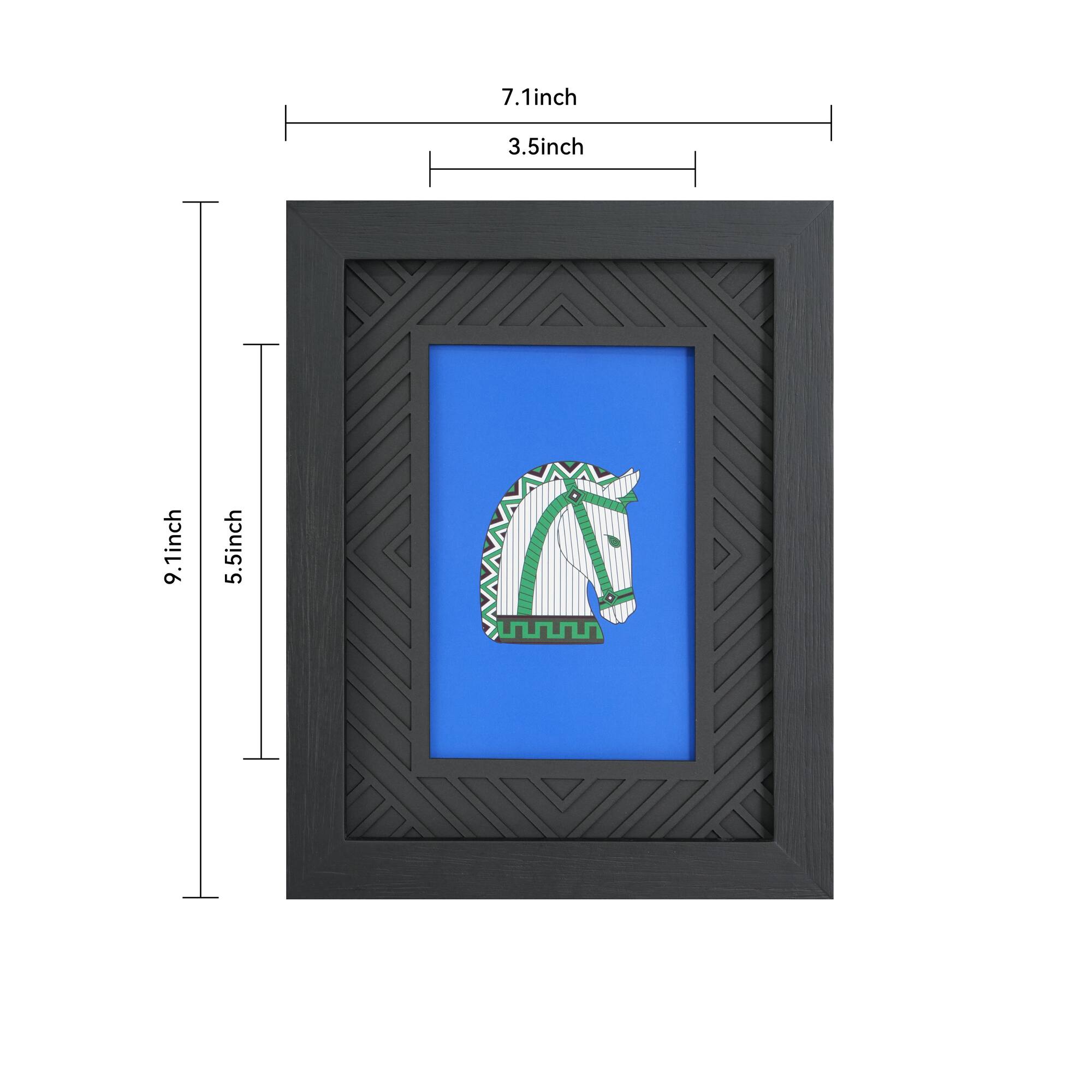 Jonathan Adler x Michaels 4" x 6" Black Geometric Stripes Matted Wood Tabletop Frame